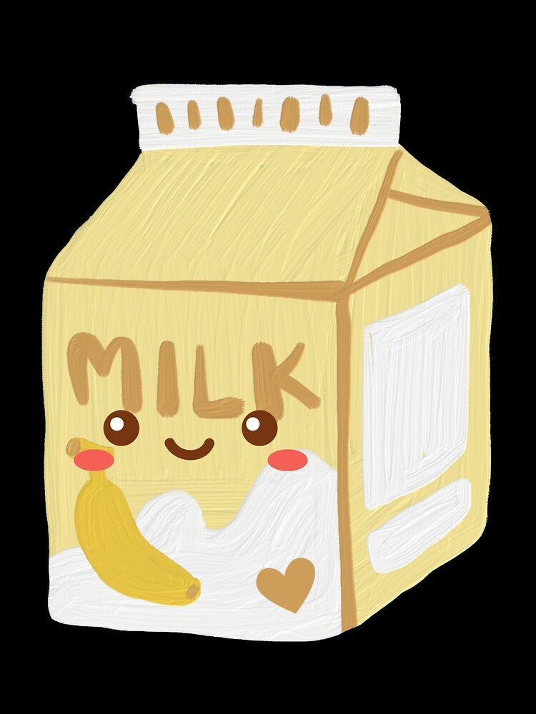 Kawaii Banana Milk Carton Sticker by Uryummypie