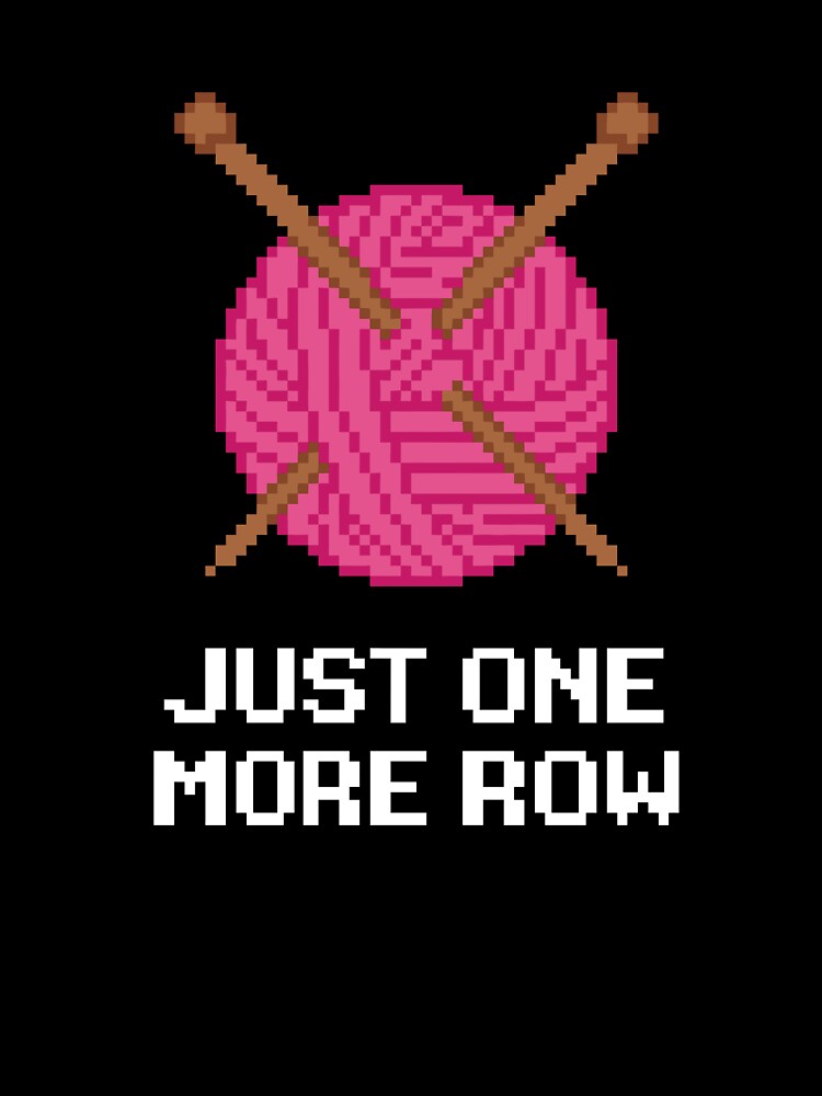 Retro Pixel Art Pink Yarn Ball & Knitting Needles by artistastshirt