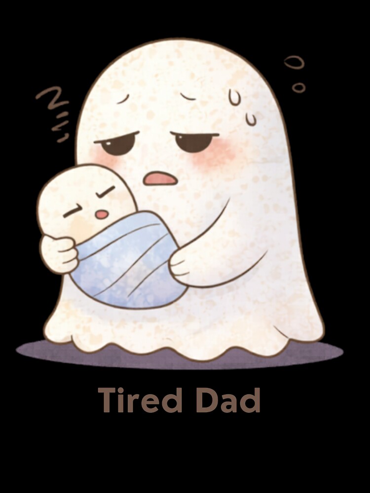 Tired Dad Ghost | Cute Kawaii Aesthetic | Relatable Fatherhood Design by The Mood Index