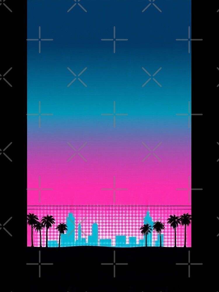 Grid Horizon | 80s Aesthetic Neon City Album Cover by Esterlane