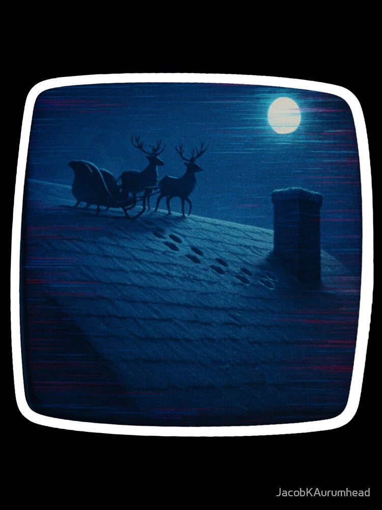 Glitched Xmas CRT – Rooftop Footsteps Scene – Analog Glitch Nostalgia by JacobKAurumhead