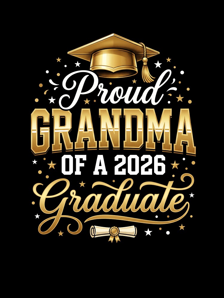 Proud Grandma Of A 2026 Graduate Gold Elegant Tee by SofenArt