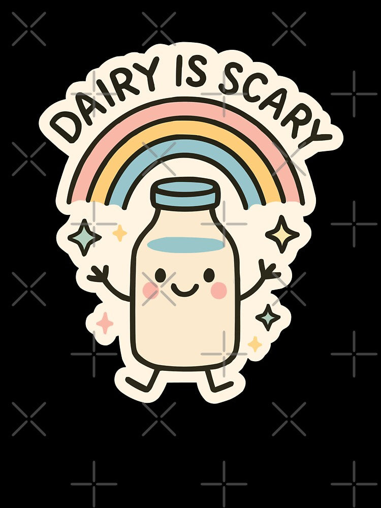 Dairy Is Scary Cute Pastel Color Funny Lactose Intolerant by thecatcouch