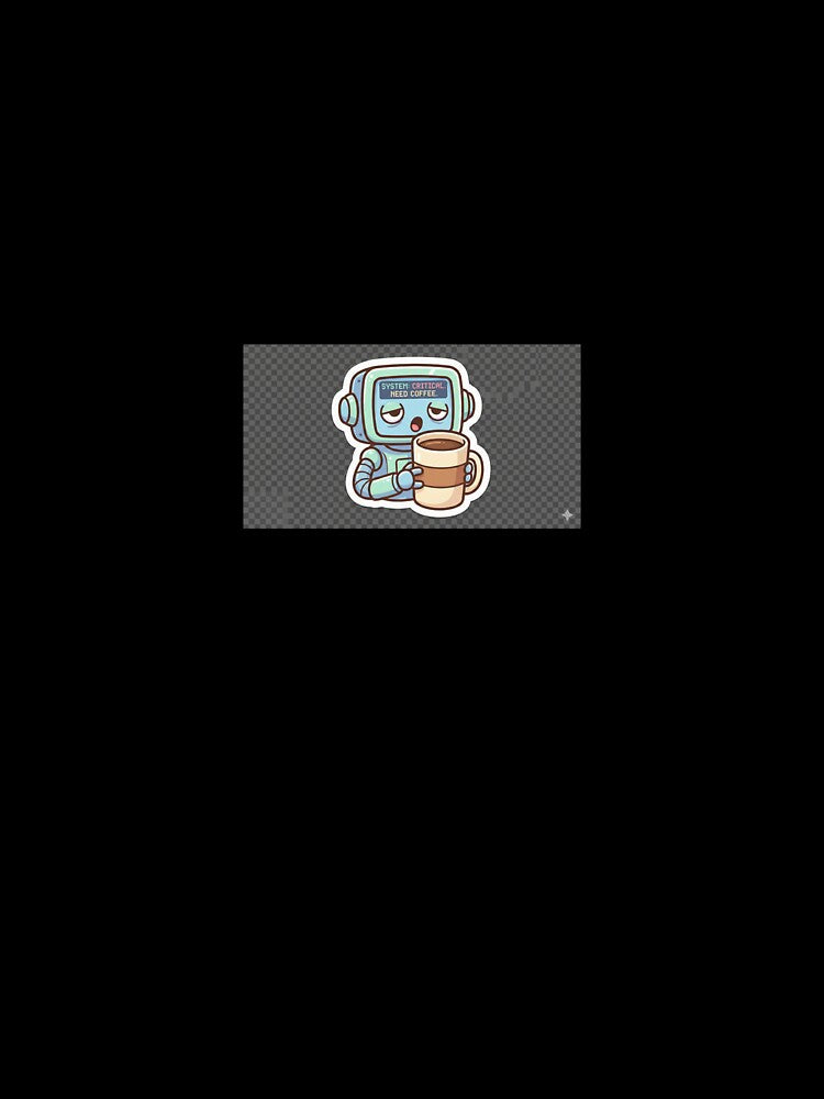 Tired Robot – Cute Exhausted Robot Sticker for Work, Coding & Study Mood by prachiuke264