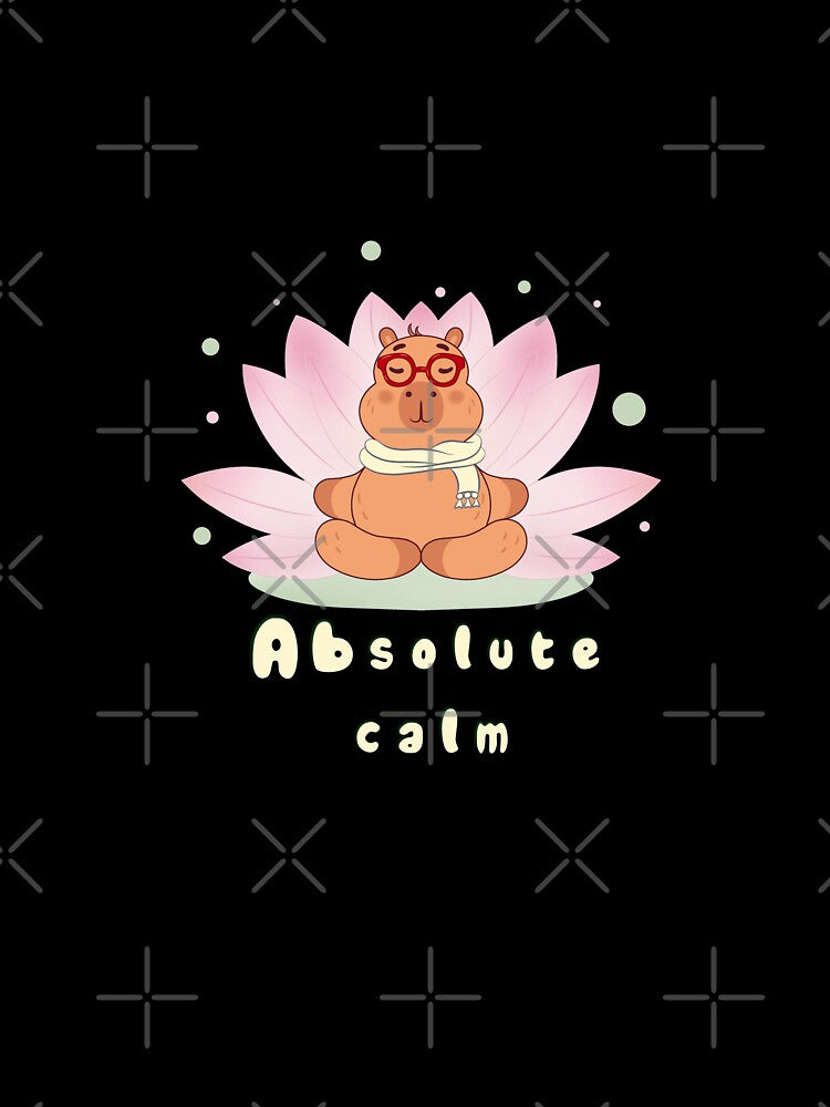 "Capybara meditates calmly, mastering absolute peace and harmony." by Kalamkas