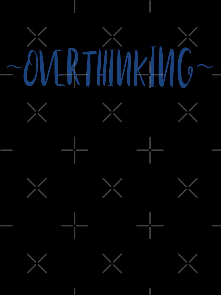 Overthinking | Minimalist Bold Text Sticker (Blue) by MysticMagpie