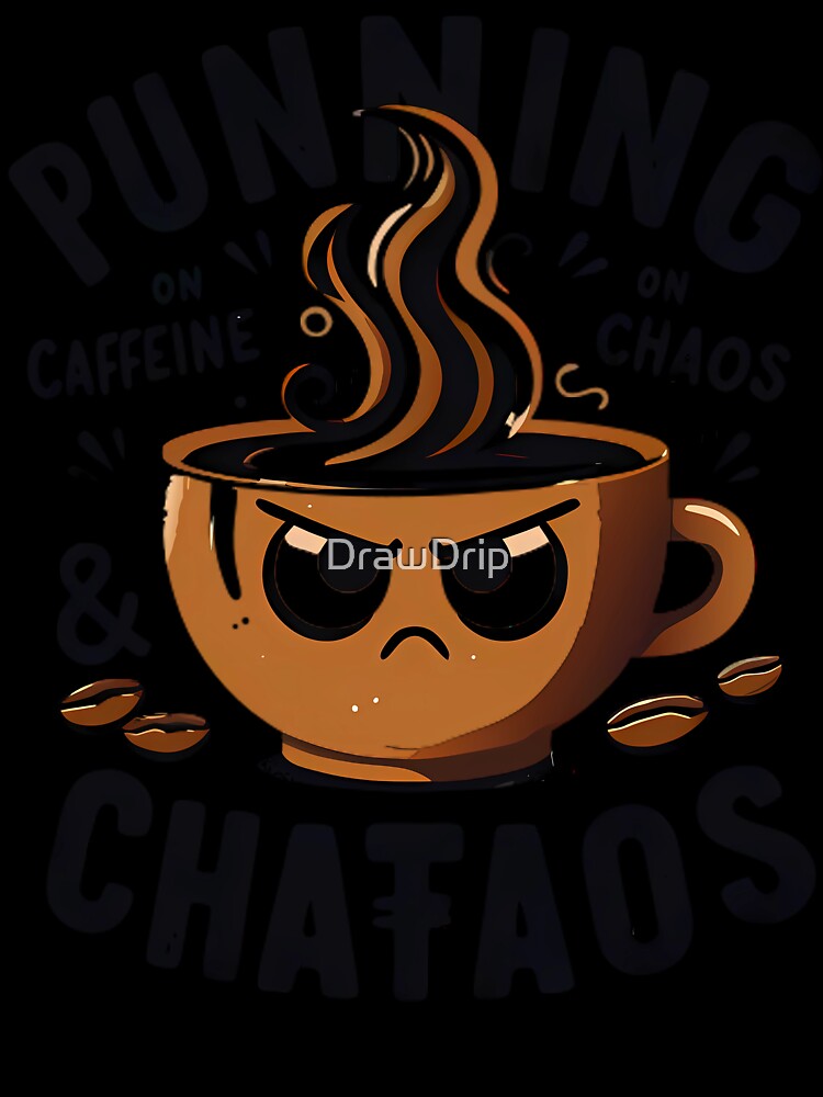 Running On Caffeine And Chaos Coffee Lover Shirt by DrawDrip