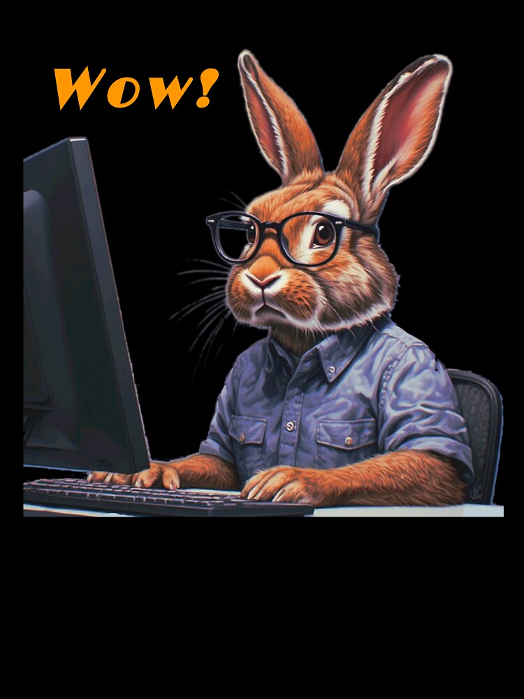 Geek Bunny, a computer gift, for the computer and rabbit lover by PiperParrot