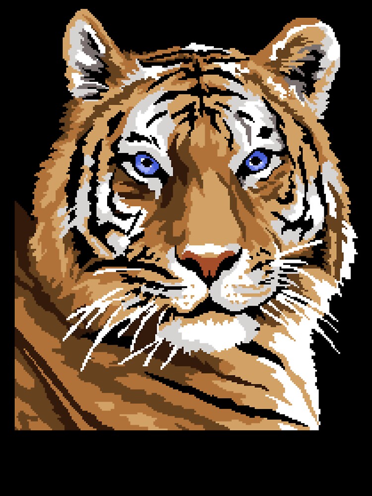 Pixel Tiger Portrait by LilSeashell