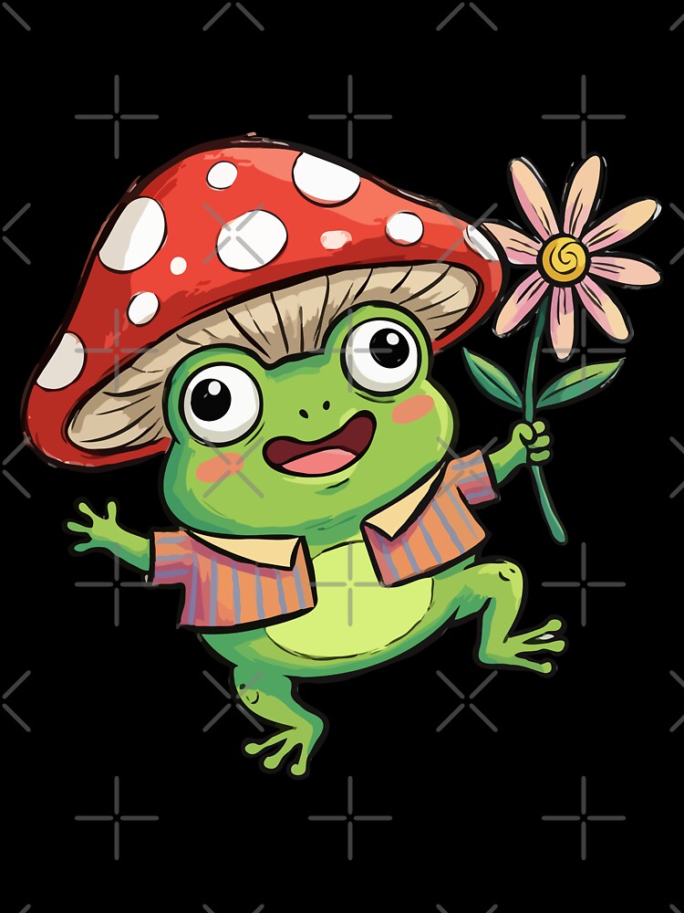 Red Fungal Headwear Toadstools Positivity by Emegan Print Art
