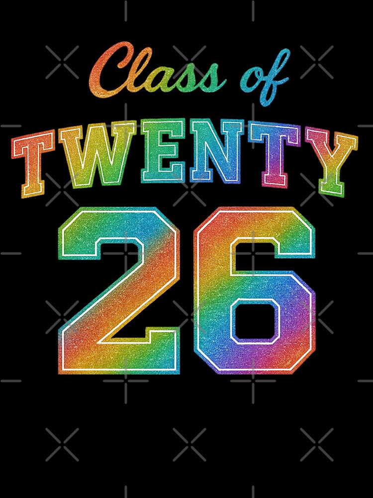 Class of 2026 Rainbow Glitter Graduation Design by PixelExpressStudio