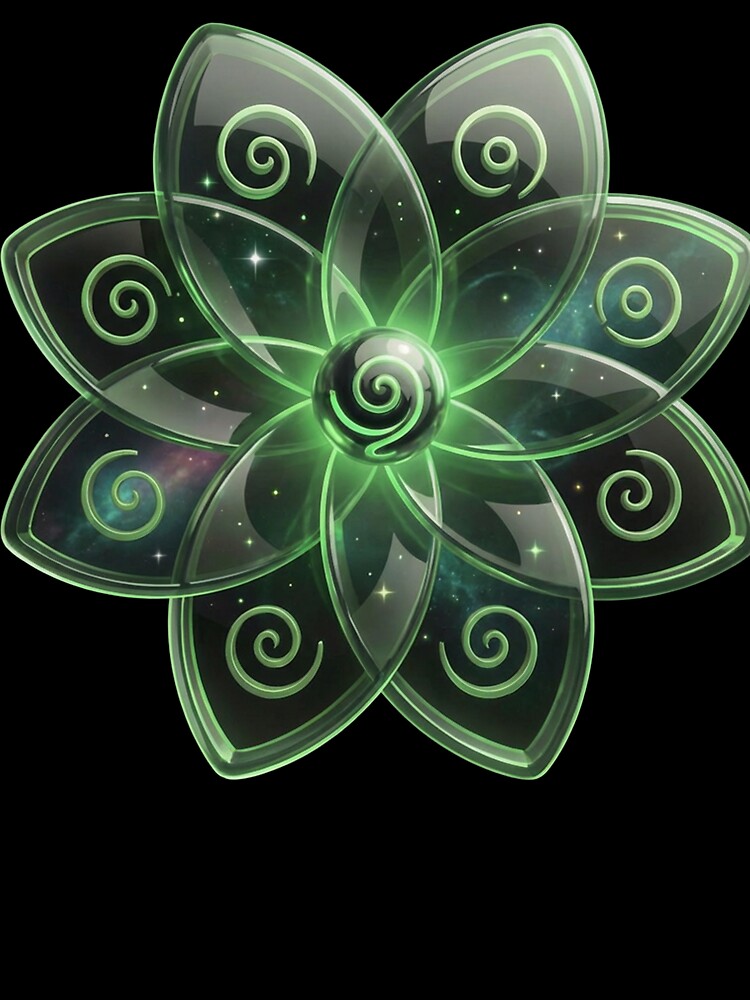 Emerald Crystal Lotus Healing Energy Mandala by SynergyArtist