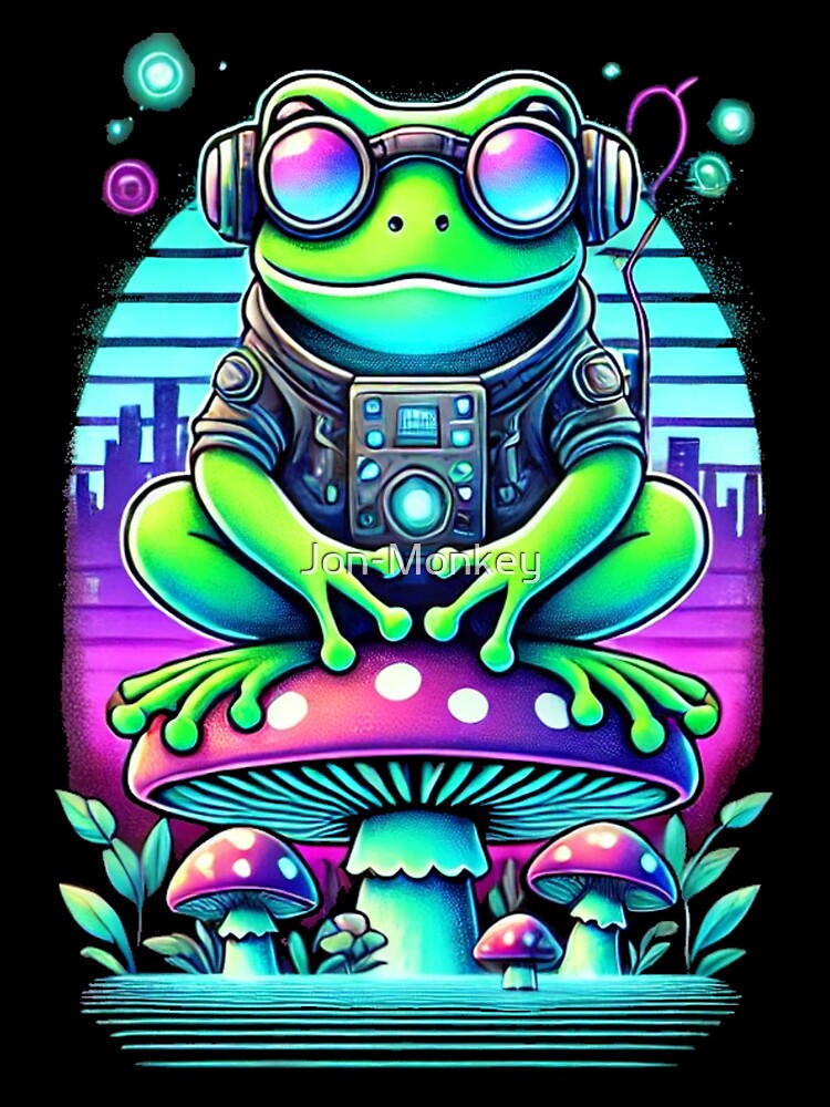 Cyberpunk Frog on the Edge by Mjonkey