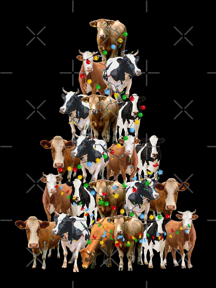 Funny Christmas Cows Tree by reginaturner