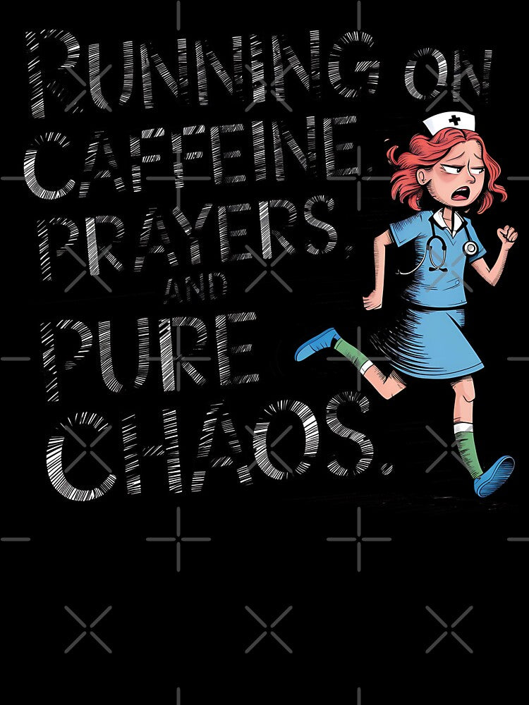 Running on Caffeine, Prayers and Pure Chaos | Funny Student Nurse by CuteDesignables