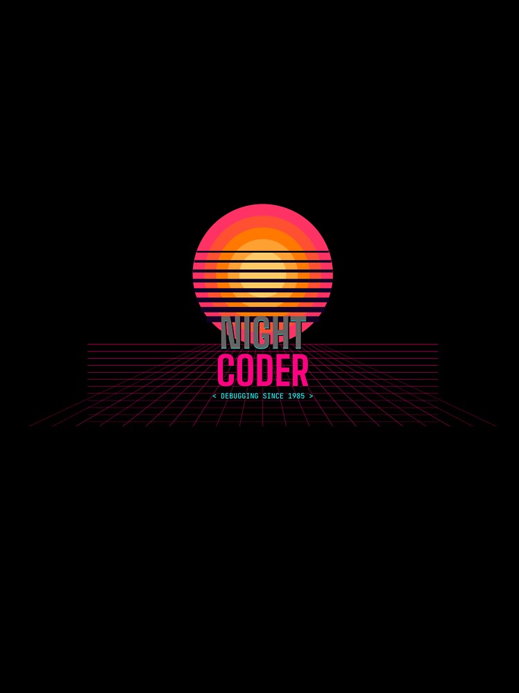 Night Coder Synthwave Retro Developer by vektor42