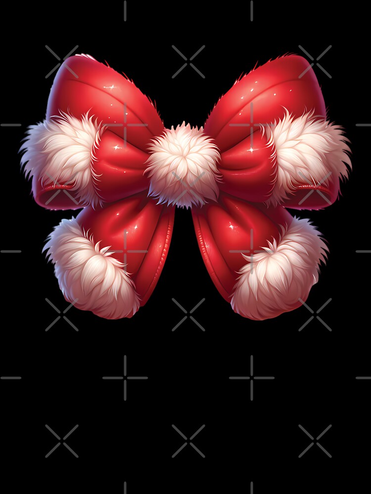 Cute Fluffy Red Christmas Bow Knot by DesignRealmX