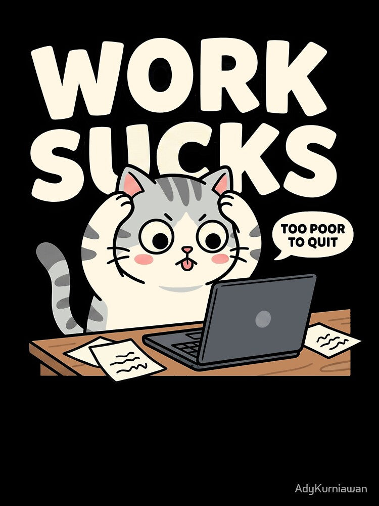 Cat Work Sucks Too Poor To Quit by AdyKurniawan