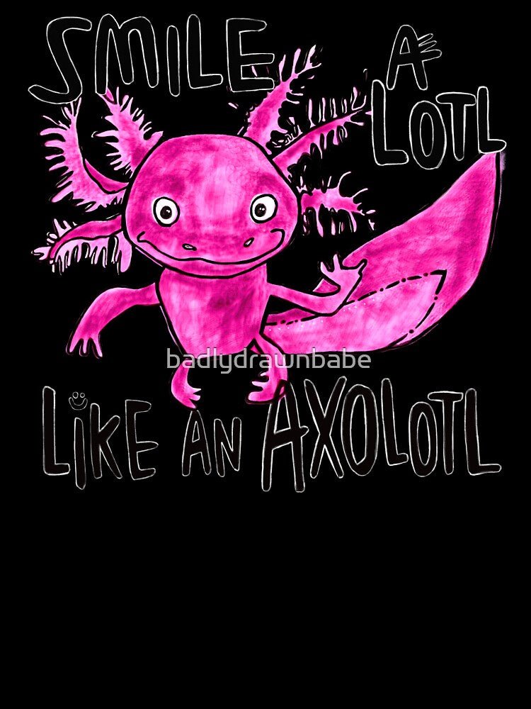 Cute Pink Axolotl Smile by badlydrawnbabe