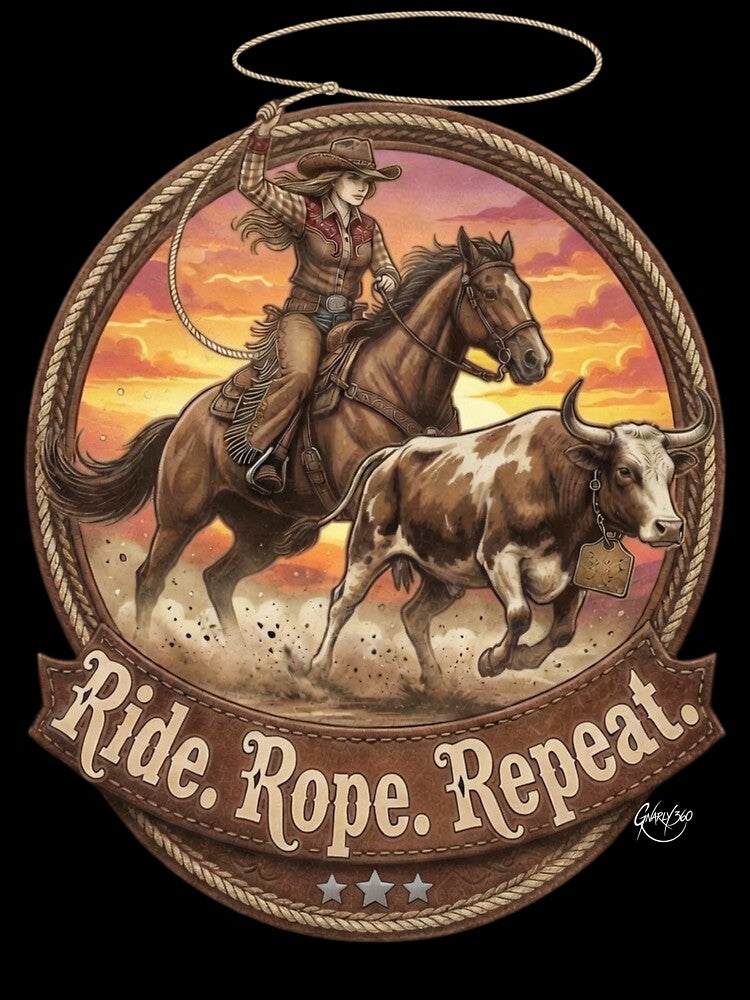 Cowgirl State of Mind: Ride.Rope.Repeat. by Gnarly360