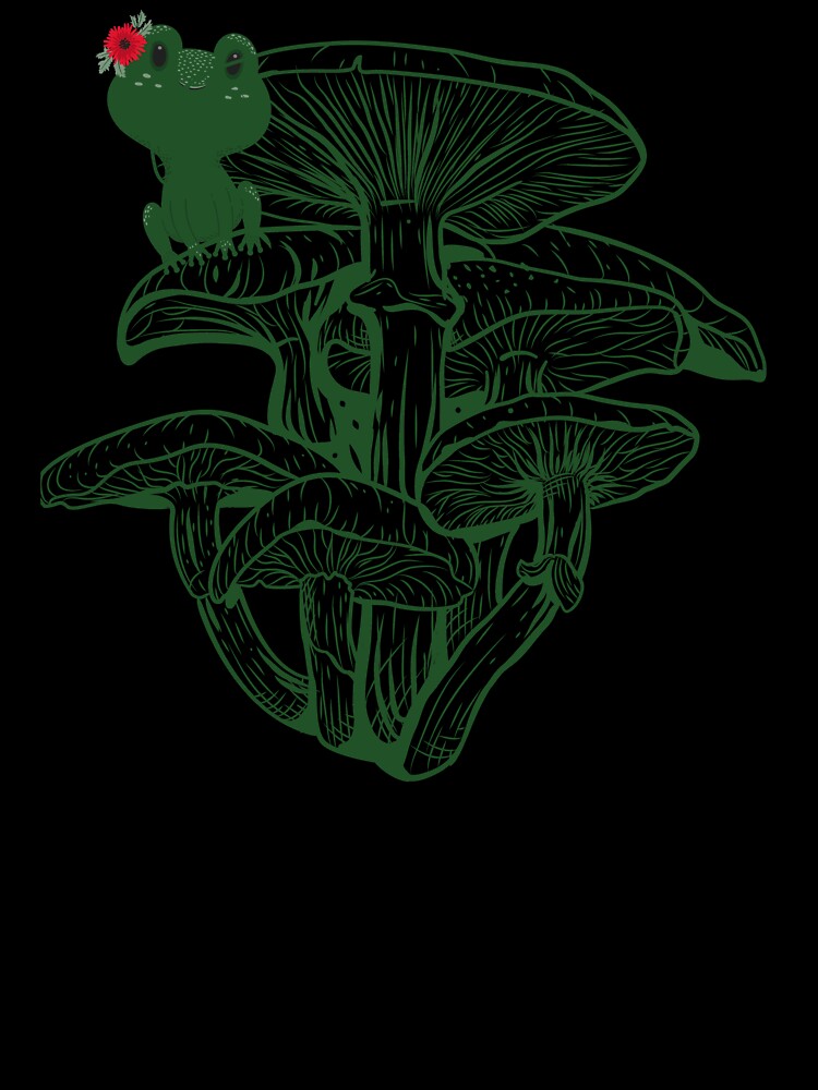 Little  Green Frog on Mushroom- Frog by DowDesigns