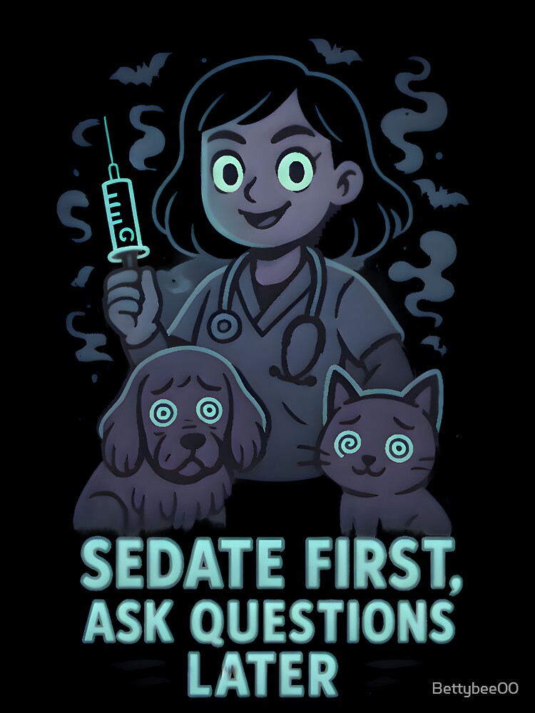Sedate First, Ask Questions Later – Dark Veterinary Anesthesia Humor by Bettybee00