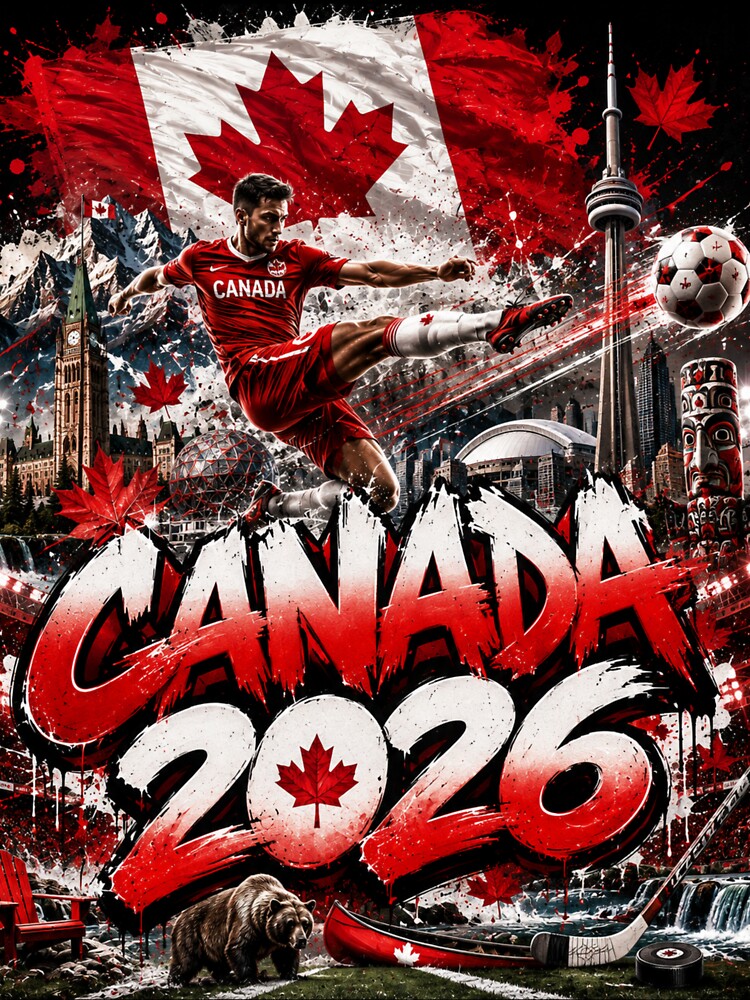 World Cup 2026 Canada themed Soccer Merch | Football Fan Gear |Canada Sports Apparel Tee| Soccer worldcup ChampionshipSoccer World ver 12 by CosmicNook1