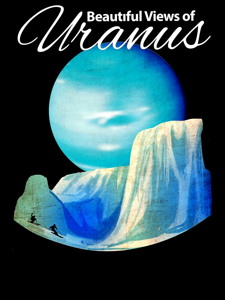 Retro Futuristic Space Travel Series,Beautiful Views of Uranus by lynxcollection