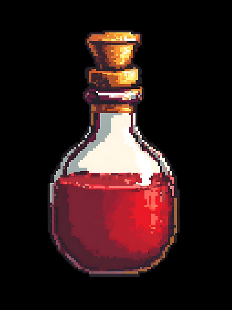 Retro Pixel Art: 8-bit Health Potion by bapupa