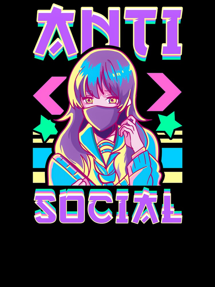 Anti Social Vaporwave Anime Cute Girl Japanese Antisocial by Hitagivapor