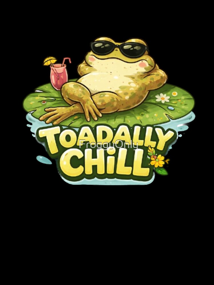 The toad relaxing on the water lily sticker by FroggyOnly