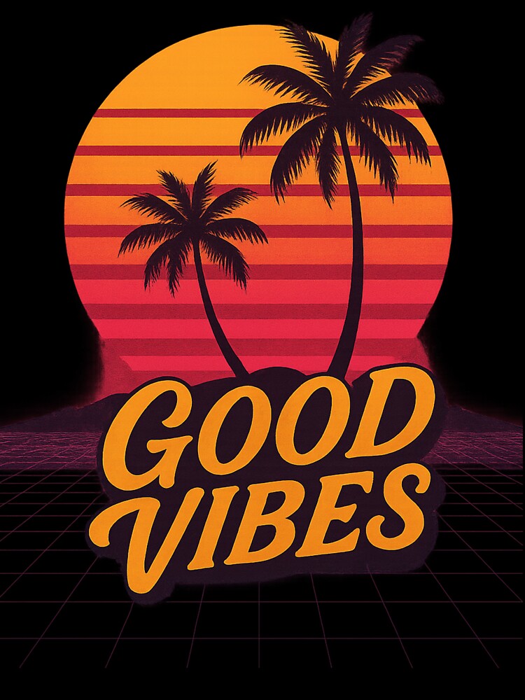 Good Vibes Retro Summer Beach Artwork by AuuuStudio