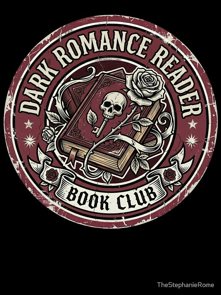 Dark Romance Reader Book Club Vintage Graphic – Gothic Book Lover Skull Rose Design by TheStephanieRome