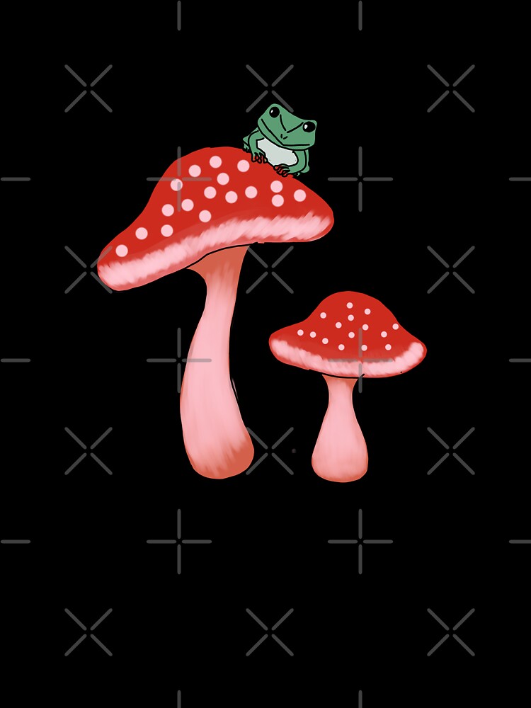 Cute Frog on Red Mushrooms | Whimsical Cottagecore Nature Illustration by Autumn--Leaves