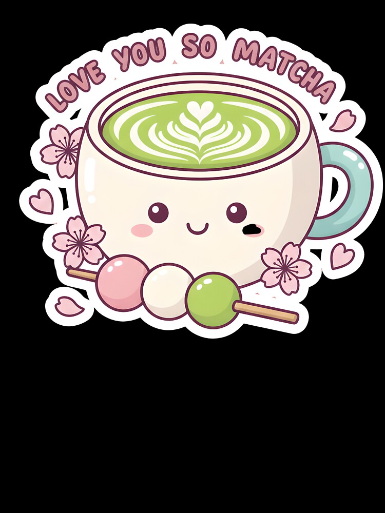 Love You So Matcha – Kawaii Matcha Latte Cherry Blossom Cute Pun by GiftsCreek
