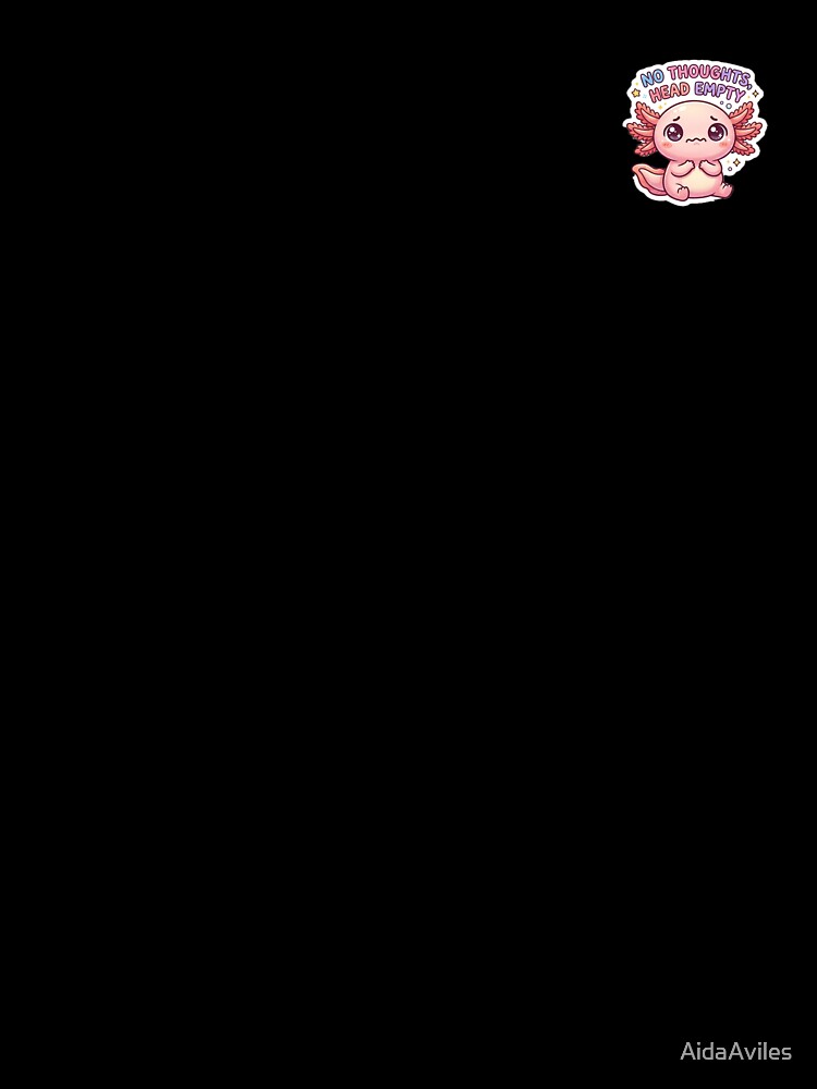 Kawaii Axolotl No Thoughts Head Empty Pastel Sticker by AidaAviles