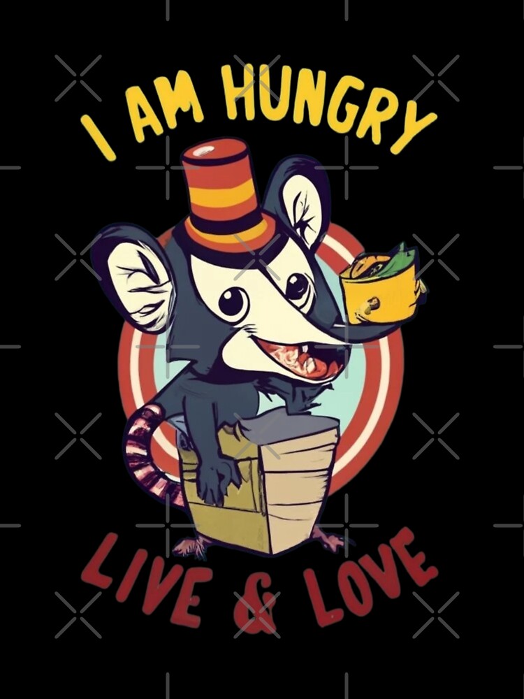 Opossum I am hungry LIVE LOVE by ArtFeverShop