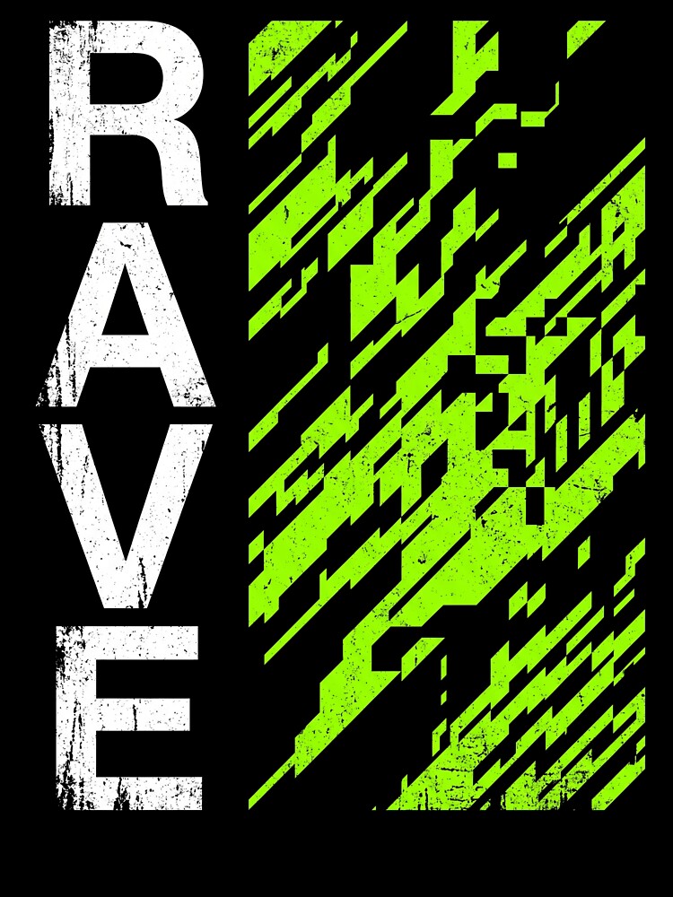 Neon Glitch Rave Streetwear Typography by TeNovaStudio