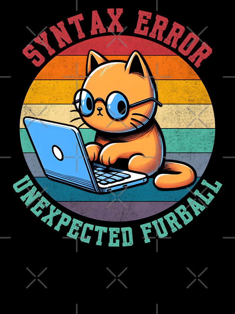 Funny programmer cat computer engineer, coding error humor. Gift for programmers. by Unitepeople