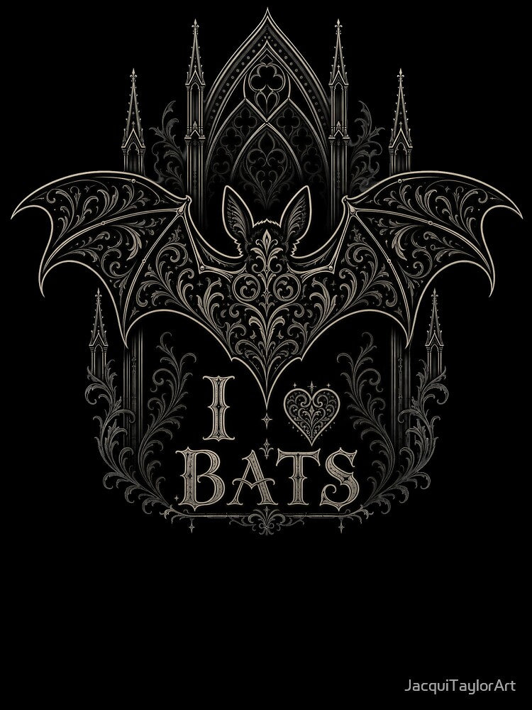 I Love Bats by JacquiTaylorArt