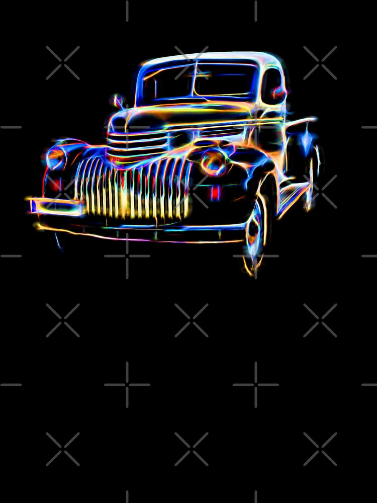 Neon Vintage Chevrolet Pickup Truck Classic Car Art by Moriarty's Digital Visions