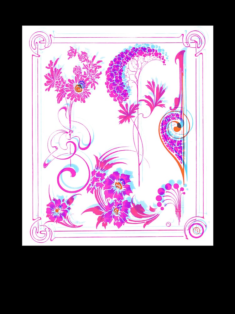 Glitch Art Nouveau Pink Symbols by BioDigital-Jazz