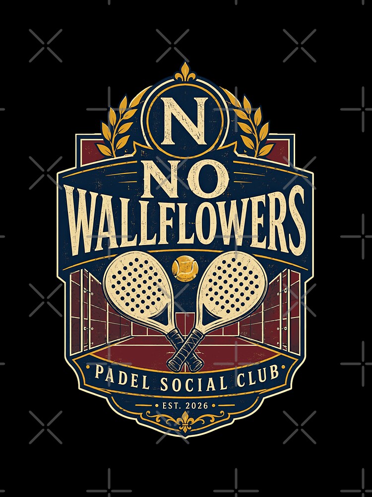 No Wallflowers Padel Club Crossed Rackets Crest by elderberry