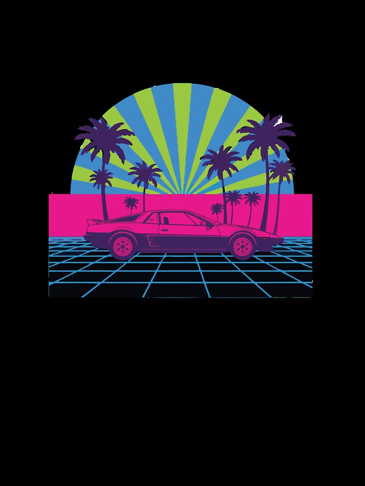 80s Synthwave Retro Car Sunset by AinulArtStor