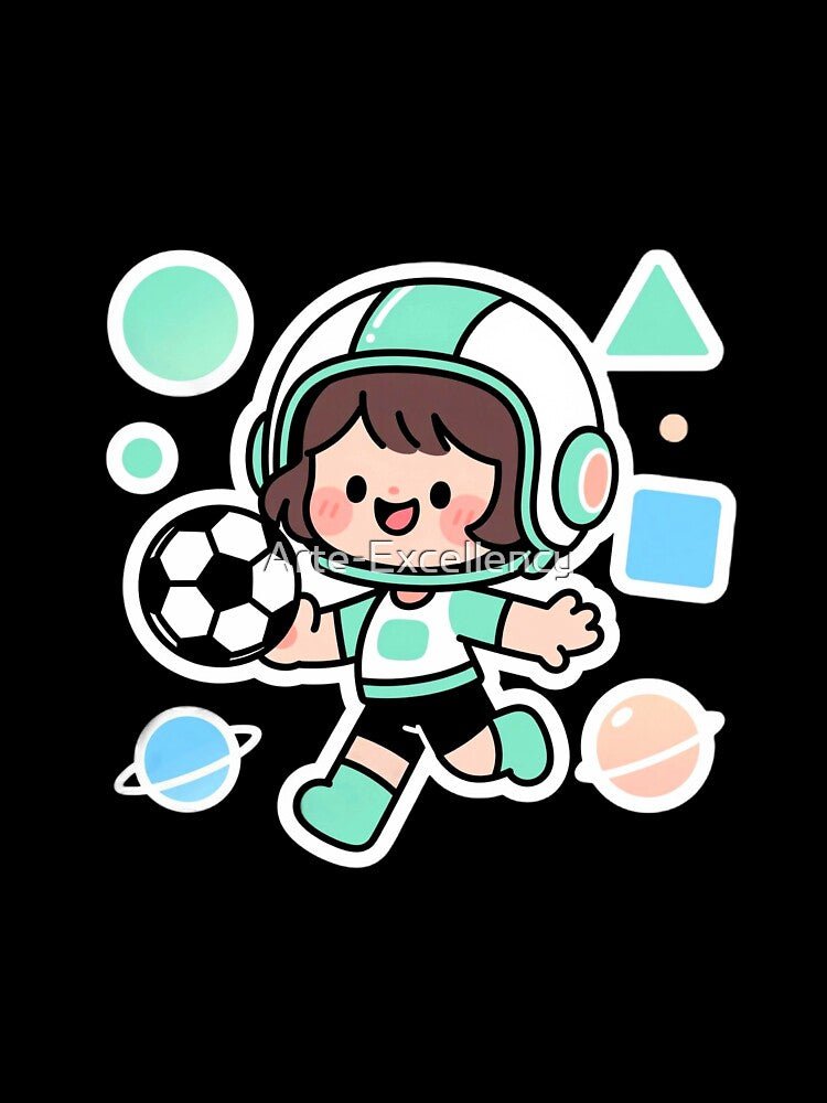 Retro Futuristic Soccer Boy Mom Tee by Arte-Excellency