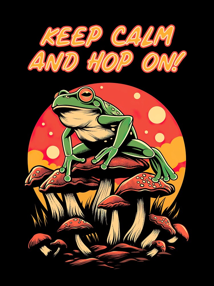 Keep Calm and Hop On Frog Mushroom Shirt by Tee-Destination