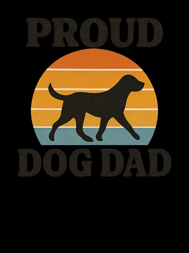 Proud Dog Dad Vintage Sunset Dog Lover Design by OwnYourMood