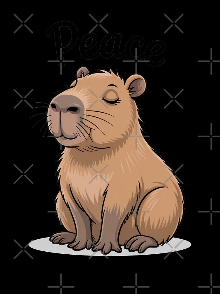 Chill Peace Capybara Cartoon Vibes by MonkiFlipp
