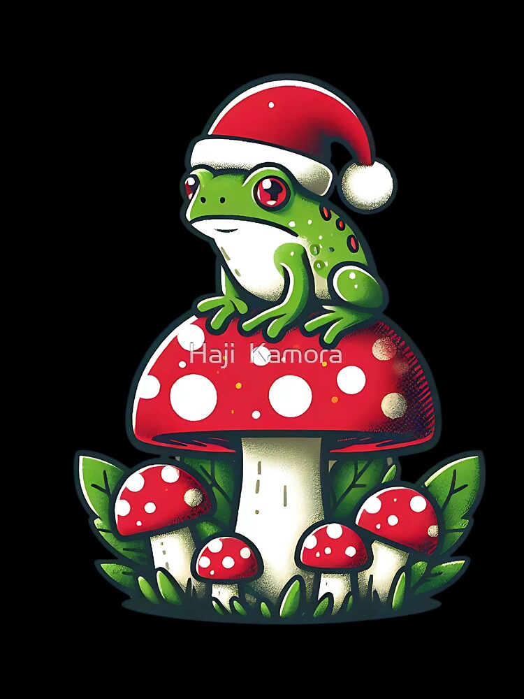 Festive Amphibian on Amanita Stool by Haji  Kamora