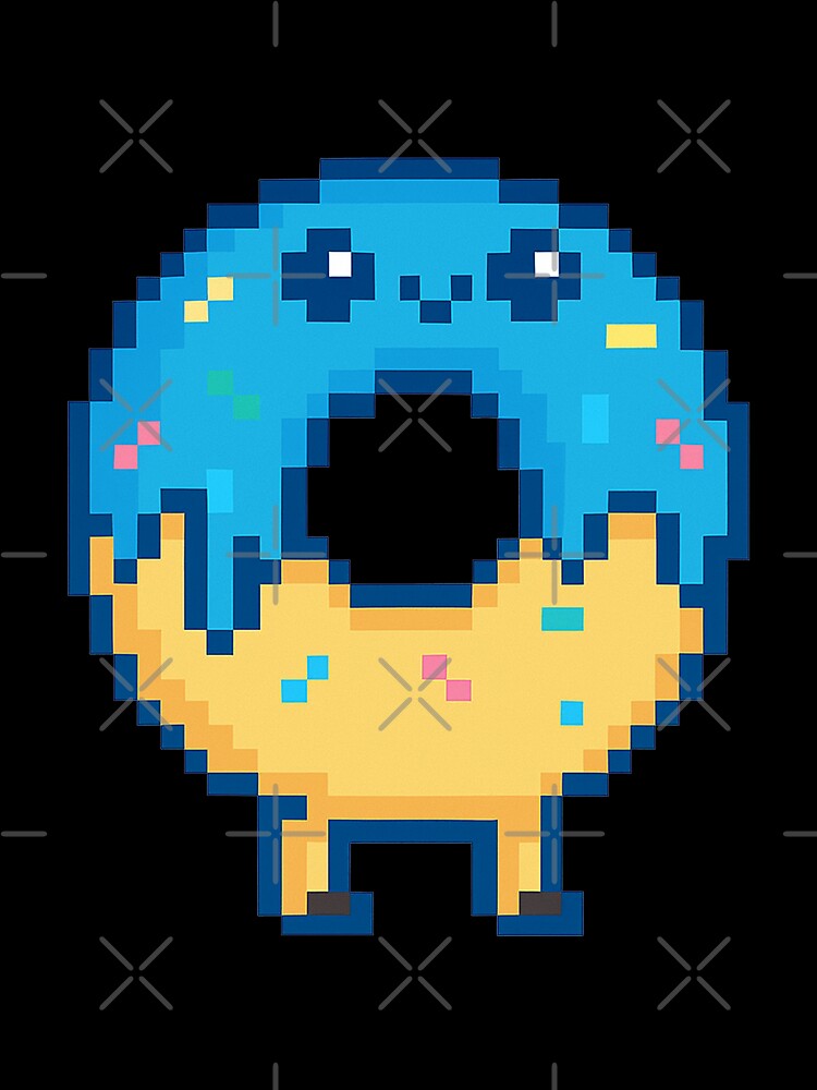 Pixel Blue Donut by Random 00